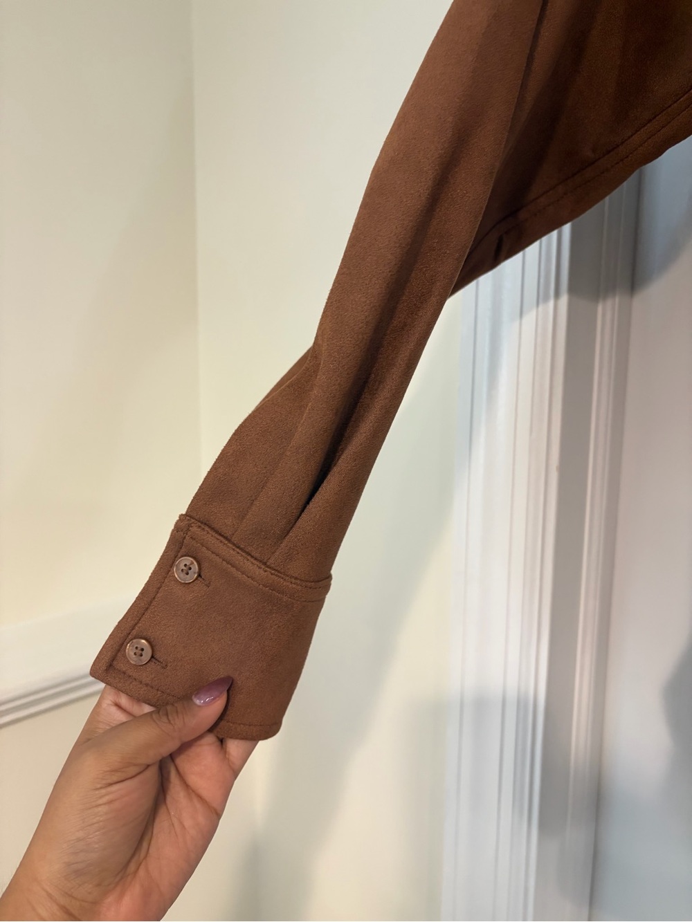 LOFT Rust-Brown Suede-Look Shirt Jacket - Picture 4 of 7